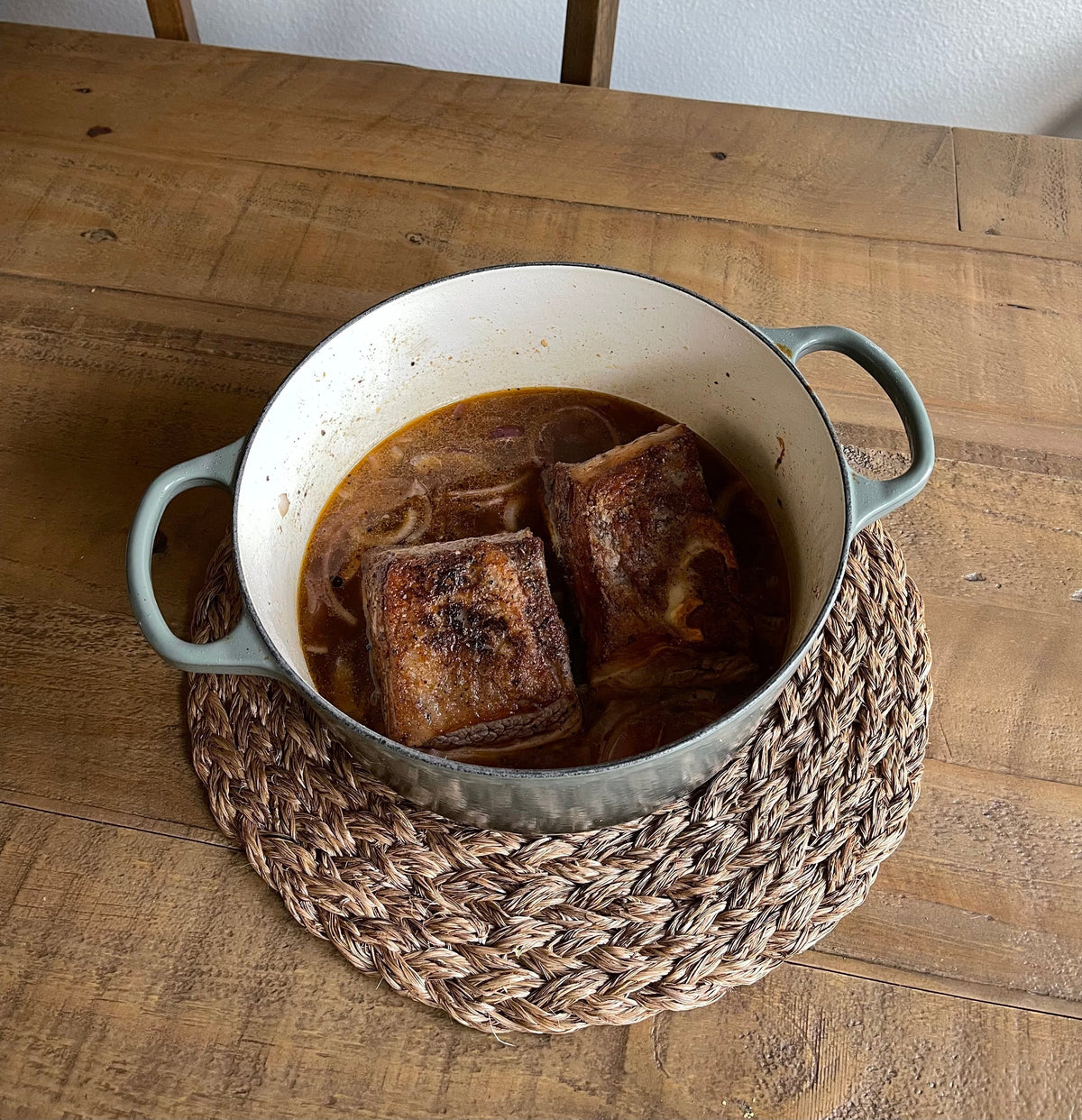 Dutch Oven Short Ribs with Garlic Mashed Potatoes