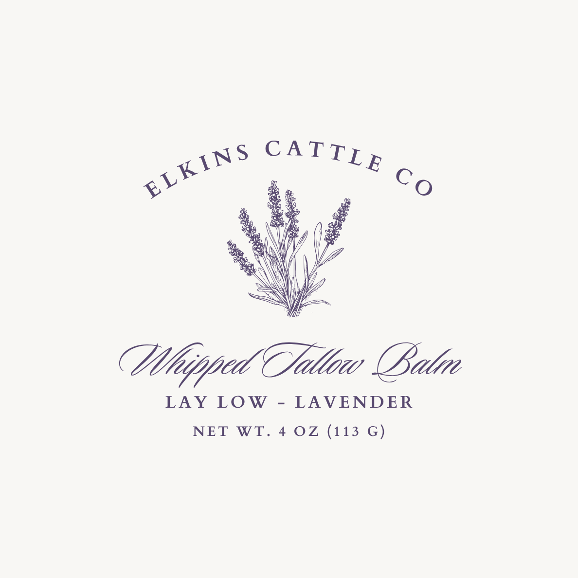 Lay Low- Lavender Tallow Balm 4 oz